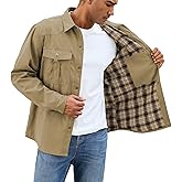 Keeliya Mens Flannel Linend Shirts Jacket Lightweight Plaid Jackets Snap Button Rugged Western Winter Cowboy Shackets