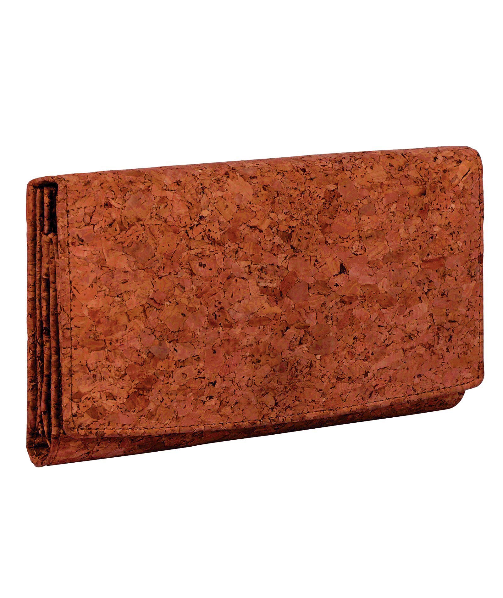 Hudson & James Ladies Designer Cork Vegan RFID Blocking Shield Card Holder Wallet Purse Multi Credit Card Women Clutch Wallet with Zip Pocket (Cork Red) — image 1