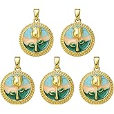 COGCHARGER Vintage Metal Flower Charms for Jewelry Making Van Gogh Inspired Oil Painting Style Brass Enamel Charms Pendants for Earrings Necklaces Bracelets DIY Supplies