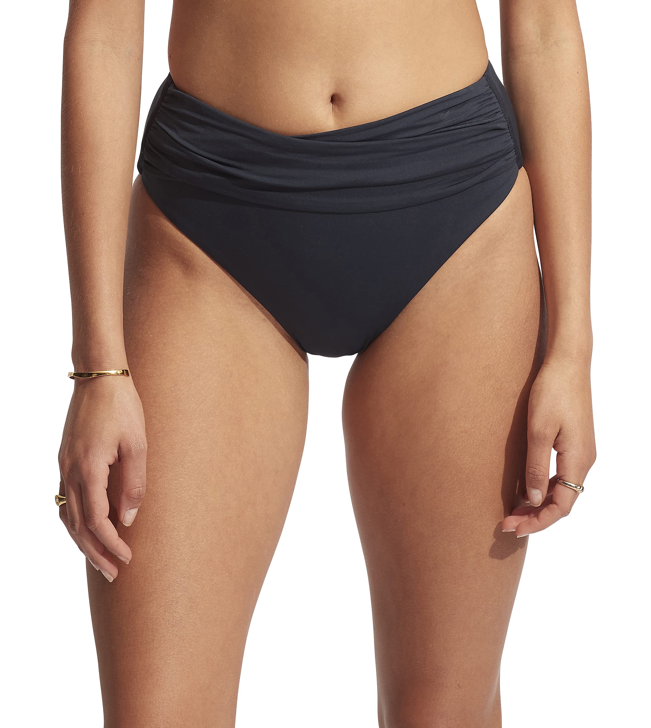 Photo 1 of Seafolly womens High Waist Wrap Front Bikini Bottom Swimsuit Separates, Eco Collective True Navy, 8 US