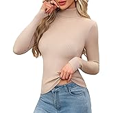 Turtleneck Ribbed Sweaters for Women Cute Sexy Knitted Warm Fitted Sweater