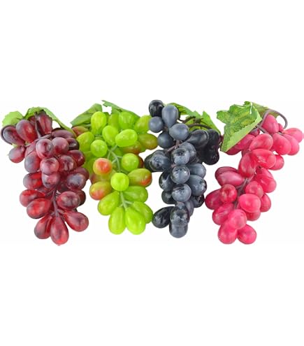 Artificial Grapes Decor - 2 Packs Purple Fake Fruit Clusters For Kitchen, Table, Thanksgiving & Christmas Decor - View #6