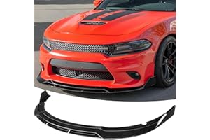 MUTUSAISI Gloss Black Front Bumper Lip Splitter Kit Fit for Dodge Charger SRT/Hellcats/Scat Pack 2015-2023 RT Style, Air Chin Body Kit Accessories
