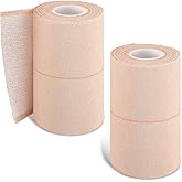 Nuanchu 2 Rolls Adhesive Elastic Tape Bandage Tape Wrap Flexible Stretch Bandages for Sports Ankle, Knee and Wrist(4 Inch Wide,Apricot)