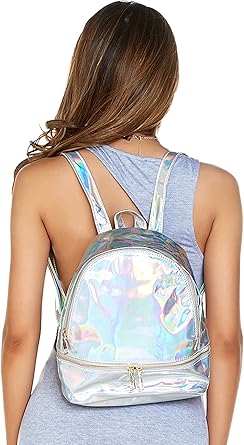 iridescent mini backpack