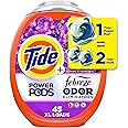 Tide Power Pods Laundry Detergent Pacs with Febreze Freshness with Odor Eliminators, Spring & Renewal Scent, 45 Count