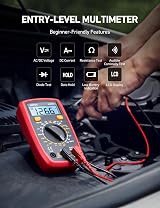 AstroAI Digital Multimeter Voltmeter Ohmmeter Ammeter Backlit LCD view 2