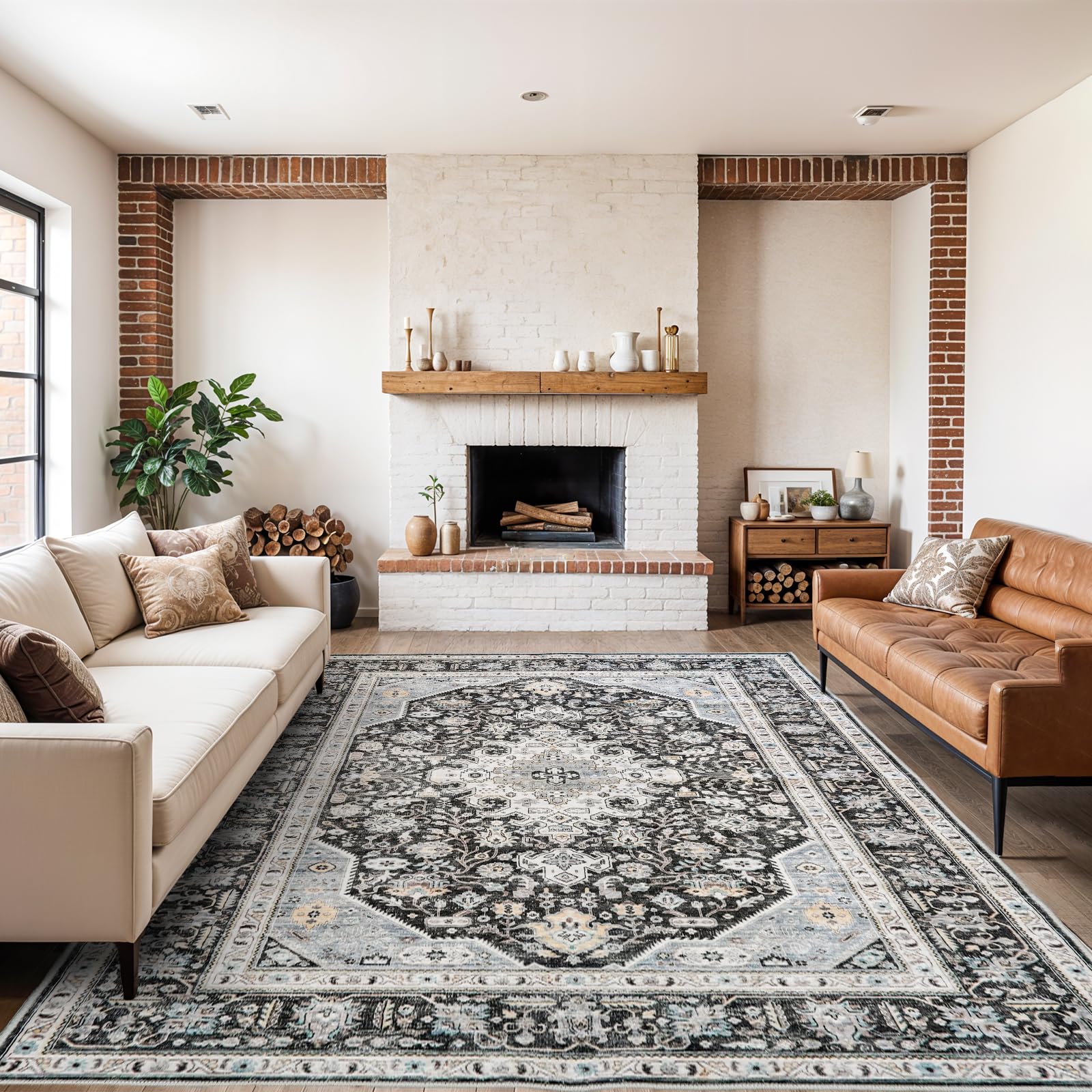 HILORUUG Washable Area Rug 9x12 - Bedroom Living