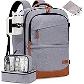 LOVEVOOK Travel Backpack for Women & Men, 40L Carry on Backpack Airline Approved, Large TSA Personal Item Travel Bag fits 17.3" Laptop, Business Weekender Bag for Essentials, 4Pcs