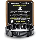 VULETO Gifts for Men Husband Boyfriend Son, Stainless Steel American Flag Watch Link Bracelet Unique Birthday Anniversary Jewelry Gifts