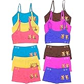 ToBeInStyle Girl Pack of 6 Set Spaghetti Strap Training Bras & Boyshorts Bikinis