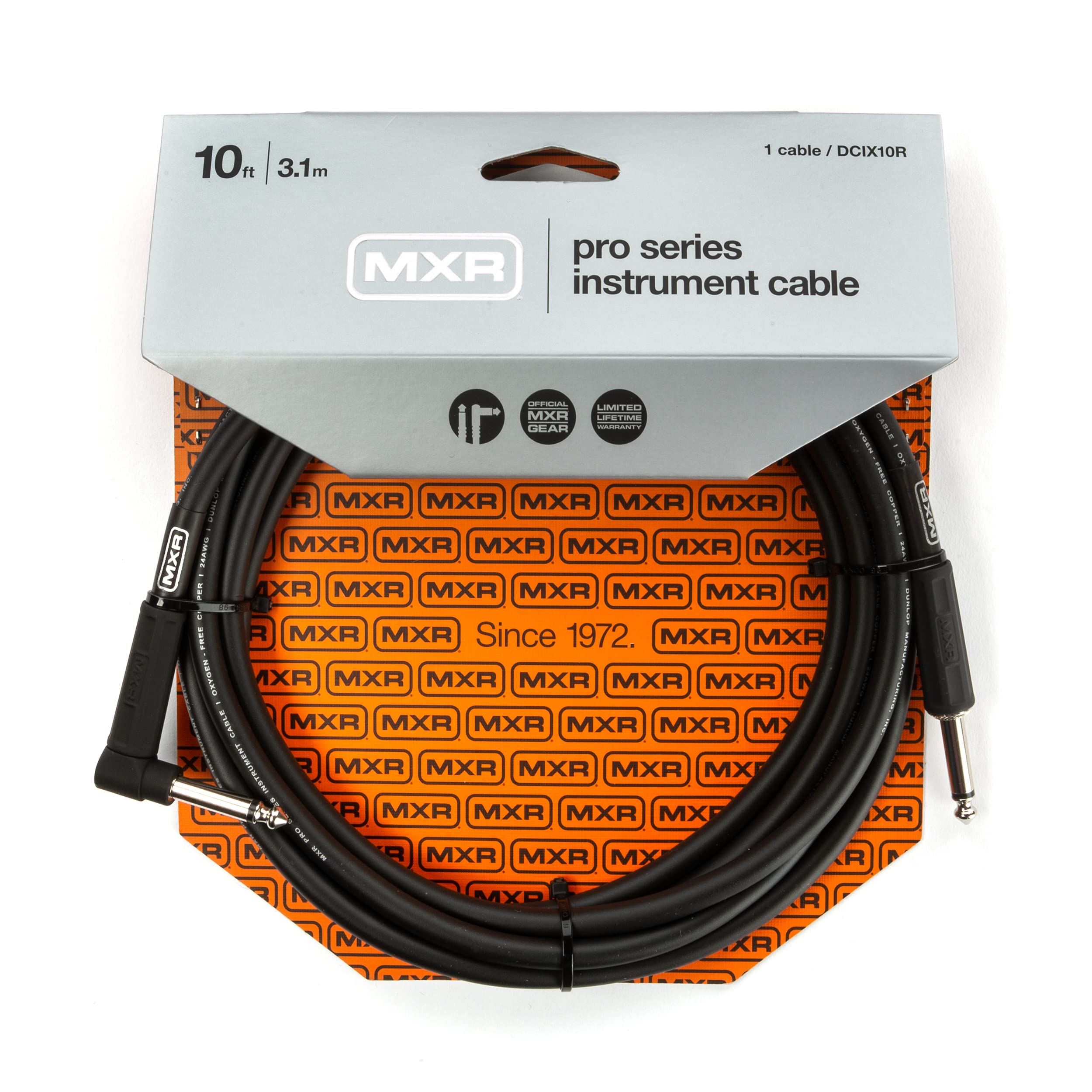 MXR DCIX10R Cable -10ft - 3.1m - Pro Cable Right Angle to Straight - Each — image 1