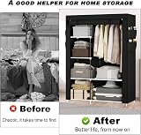 OPPAIYA Canvas Wardrobe 105x45x165 cm with 5 Shelves 1 Rail view 5