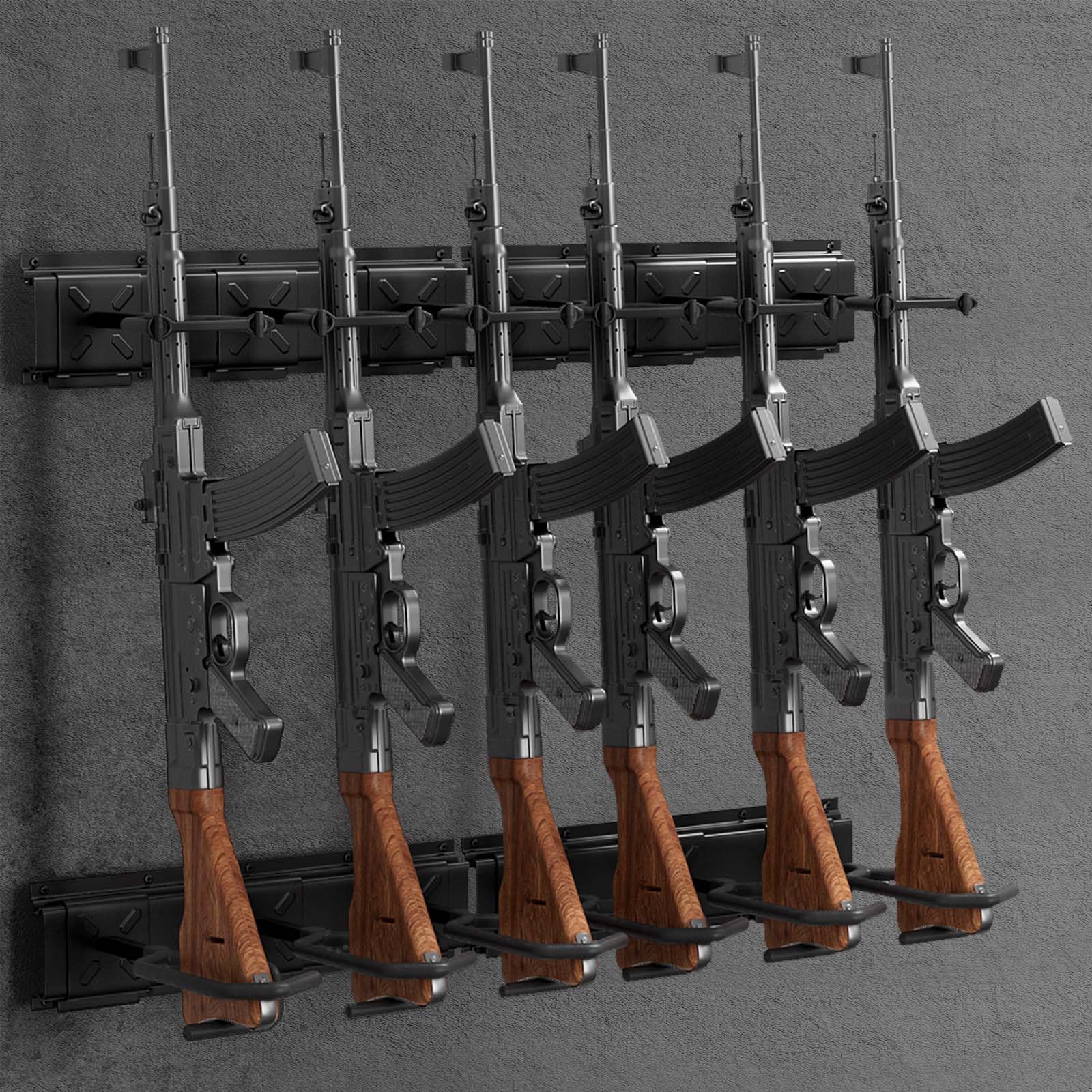 BlackSmith 6 Gun Rack, Rifle Rack for Wall, Indoor Gun Rack with ...