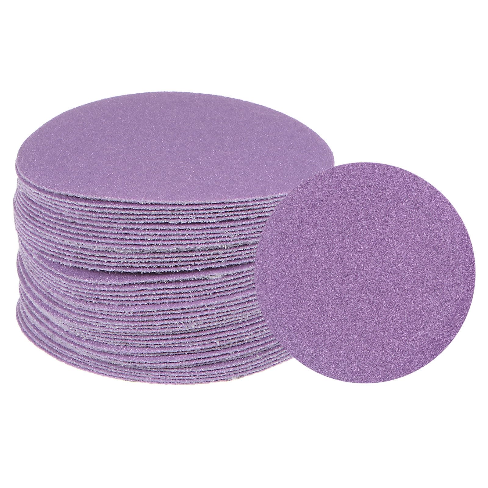 uxcell 40pcs 150 Grit Purple Sanding Discs 3 Inch Hook and Loop Aluminum Oxide Orbital Sanding Pads Paper Wet Dry Polish for Metal Woodworking Drywall