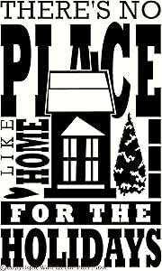 Wall Decor Plus More WDPM2289 There's No Place Like Home for The Holidays Wall Art Sticker Vinyl Decal, 14W x 23H, Black, 1-Pack