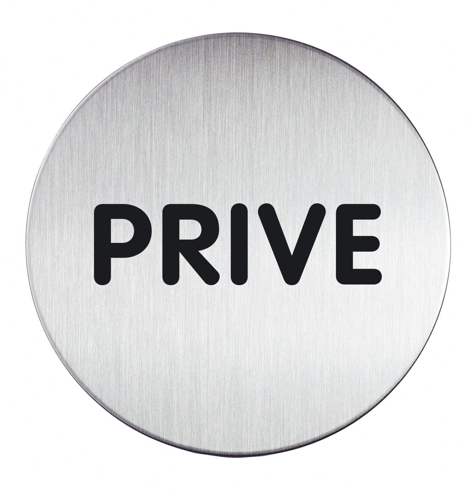 Durable 491268 Pictogram 'Prive', Around, 65 mm, Stainless Steel