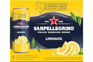 SAN PELLEGRINO Sanpellegrino Italian Sparkling Drink, Lemon, 11.15 Fluid Ounce, Cans (Pack of 6)