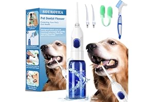 Souroyea Dog Tooth Brushing Kit - Equipped with a Pet Manual Teeth Cleaner, Cat Toothbrush Silicone Finger Wipes for Small & Large Dogs Supplies, Pet Teeth Cleaning Tools & Dental Care Accessories