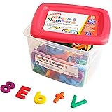 Educational Insights Multicolored Uppercase & Lowercase AlphaMagnets and MathMagnets, Set of 126 Letters, Numbers, Punctuatio