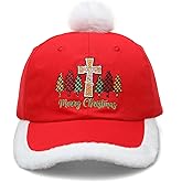 Embroidery Merry Christmas Unisex Hat Santa Trucker Hats, Adjustable Red Santa Baseball Cap, Great Gift for Family