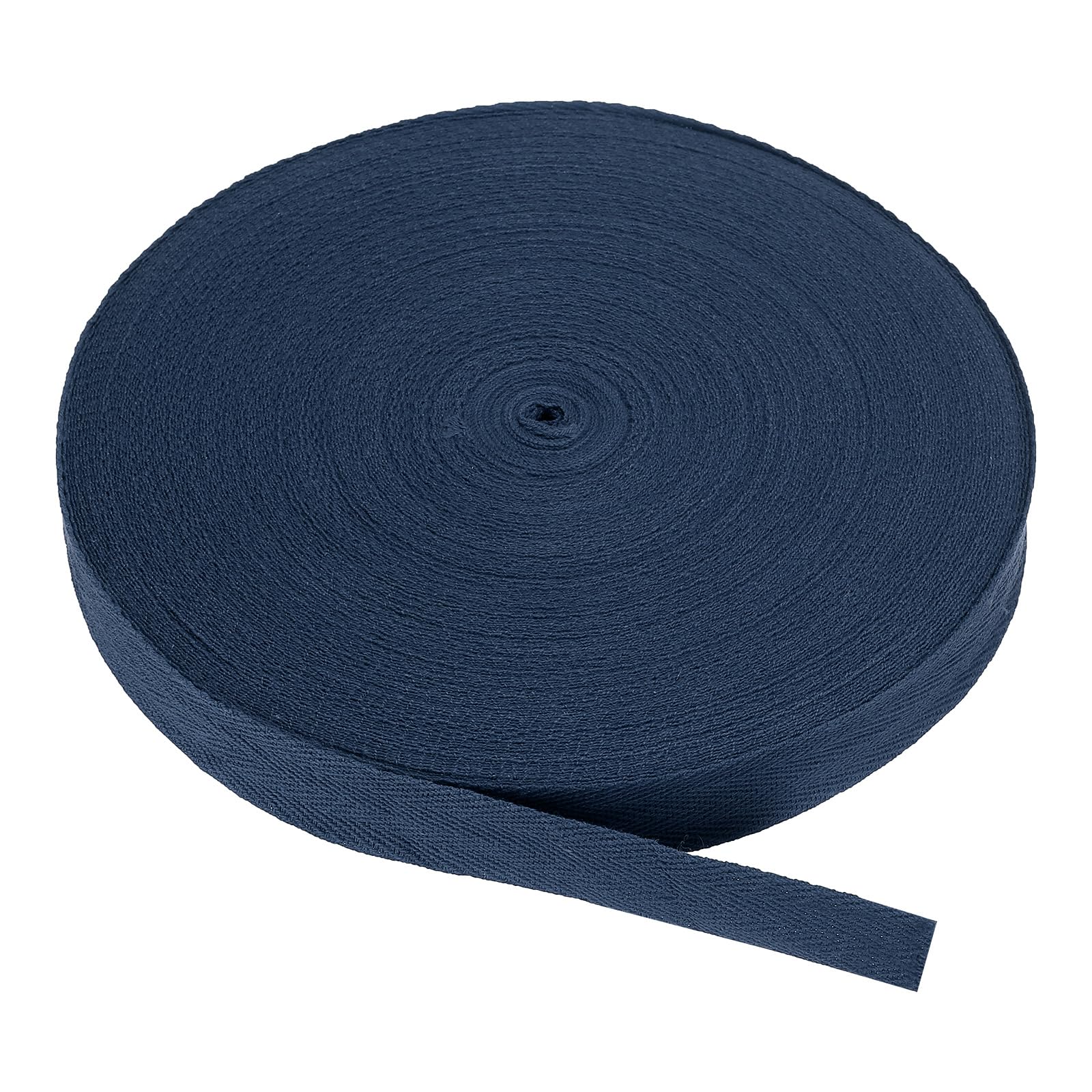 PATIKIL Cotton Twill Tape 25mm(1") 50 Yards Cotton Ribbon Bias Binding Tape Herringbone Webbing Trim for Sewing Gift Wrapping Craft DIY Navy Blue