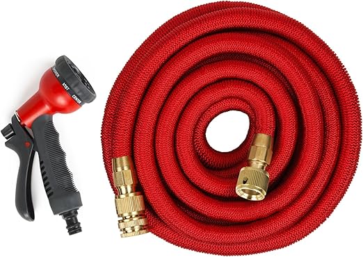 Uvistar Gartenschlauch 7 6 M 15 2 M 22 9 M 30 5 M Ausziehbar Und Flexibel Mit Spritzpistole Anschlusse Aus Massivem Messing Und Spruhkopf Mit 8 Modi Amazon De Garten