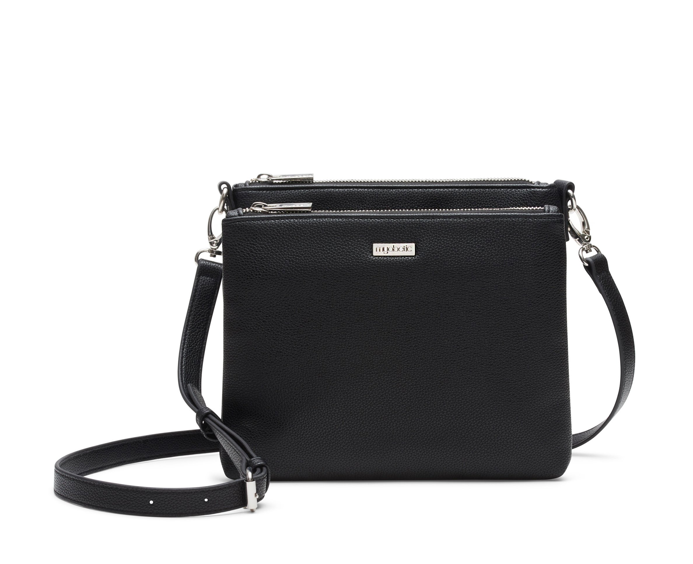 Myabetic Cherise Diabetes Handbag for Glucose Monitoring System, Insulin Pens, Insulin Vials, Test Strips, etc (Black)