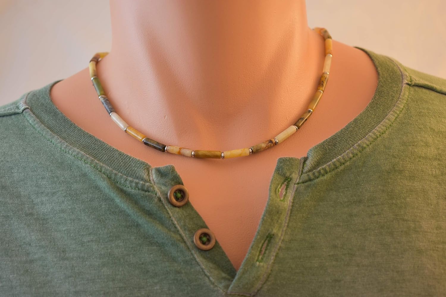 MEN'S BEADED NECKLACE, MEN'S CHOKER NECKLACE