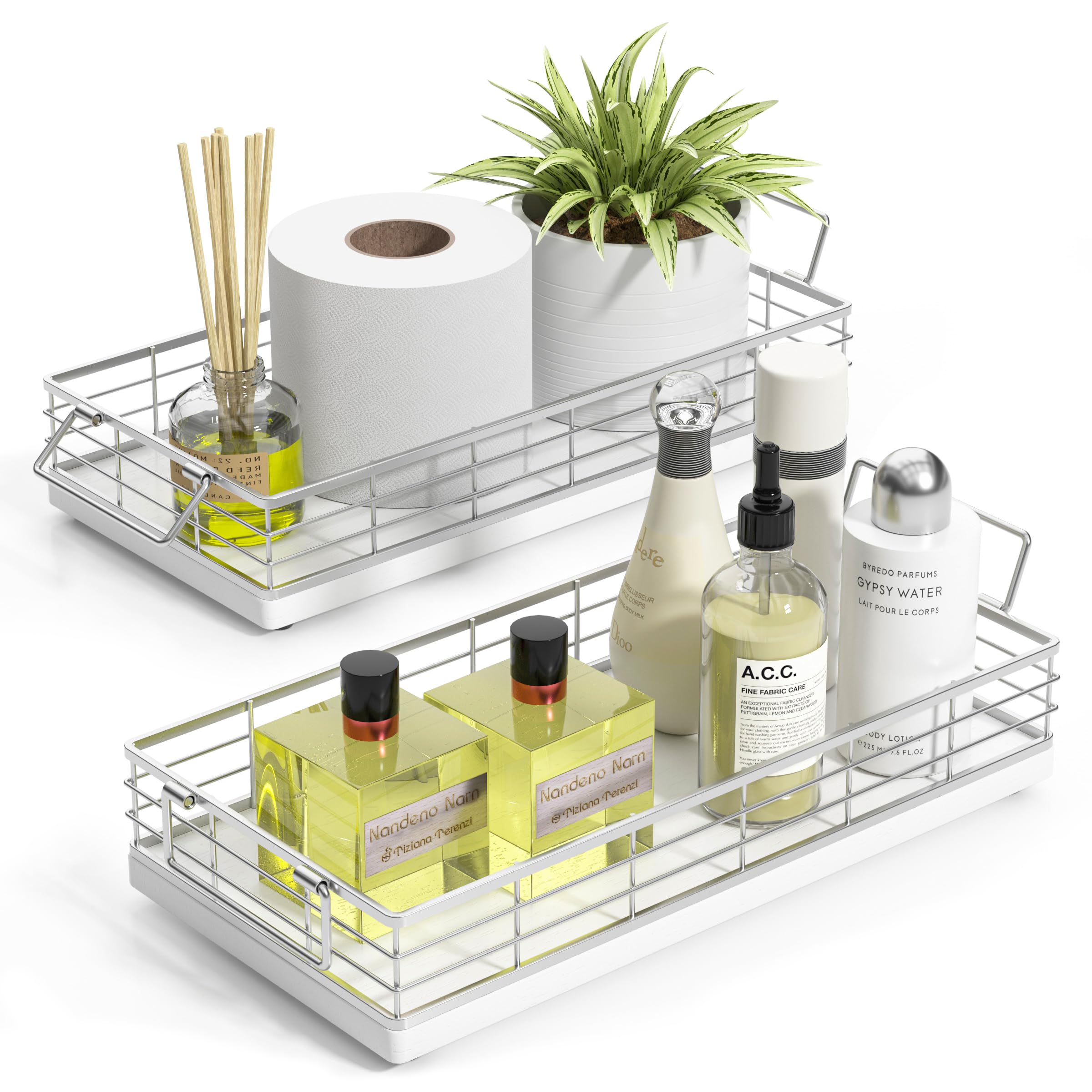 Photo 1 of JNFUZ Toilet Paper Basket, 2PCS 13 Inch Bathroom Tank Tray Top of Toilet Storage Toiletries Organizer for Bathroom, Living Room and Kitchen