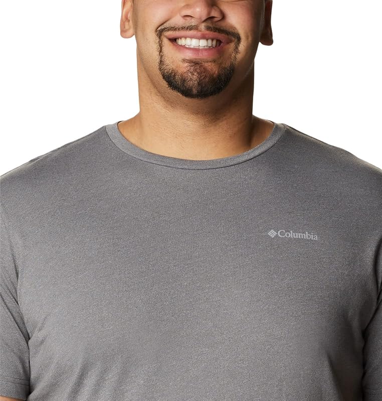 Thistletown Hills - Camisa de Senderismo de Manga Corta para Hombre, Gris Jaspeado., M