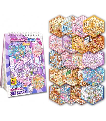 Set De 20 Pegatinas 3D Reutilizables De Casas Y Escenas Con Pinzas – Juego Creativo Para Aliviar El Estrés Y Decorar