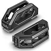 RENO Bed Rail Cleats, Compatible with L-Track Tie Down System Aluminum Tie Down Anchors For Truck (Black, 2PCS)