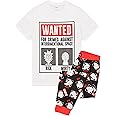 Rick and Morty Mens Pajama Set | Wanted Poster Short Sleeve Graphic Tee & Long Leg Print PJs | Sci-fi Comedy Merchandise