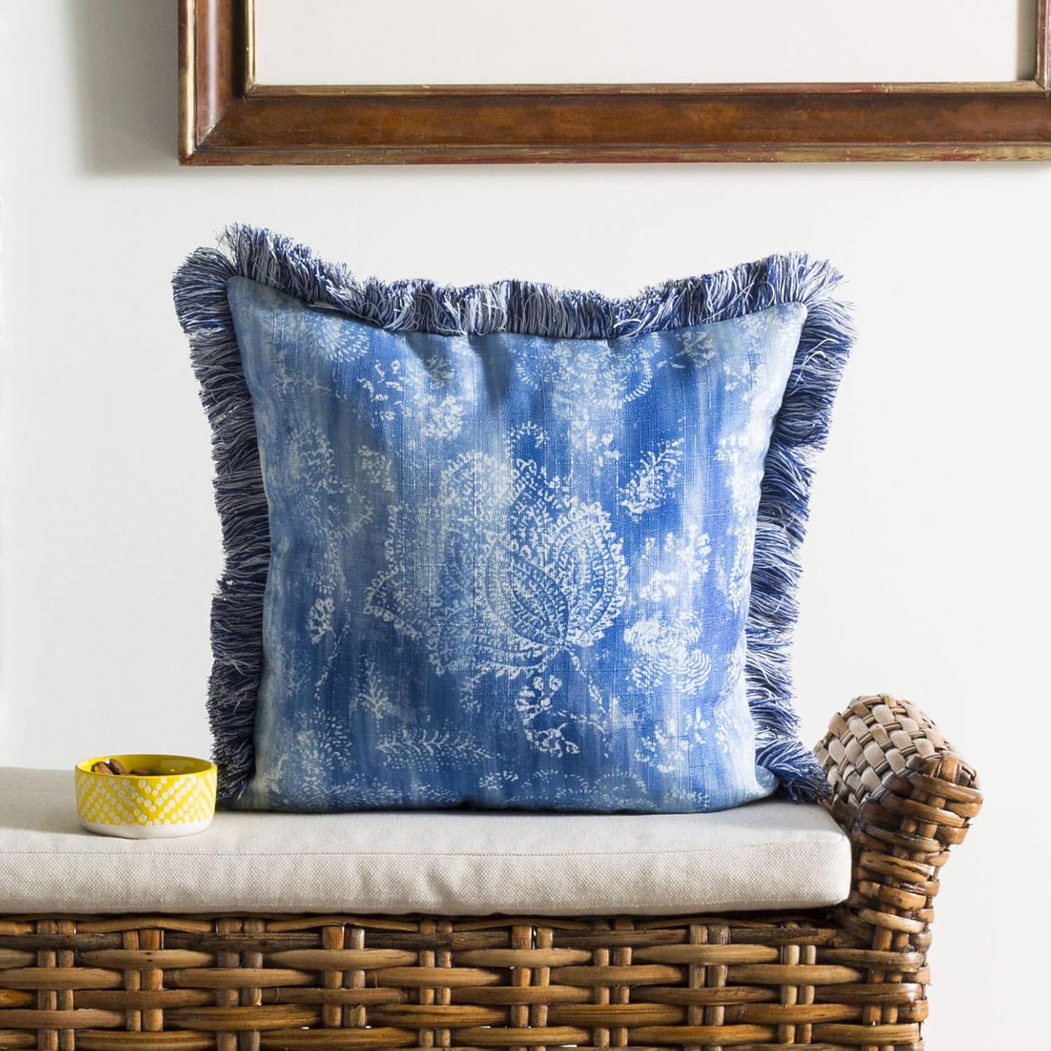 Safavieh Kayden Throw Pillow, Blue/Cream Home & Kitchen