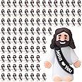Bememo 100 Pcs Little Jesus Figures Easter Jesus Loves You Original Design Religious Toys Little Figures to Hide and Seek Sunday School Religious Party Favors for Easter Egg Stuffers(Black)