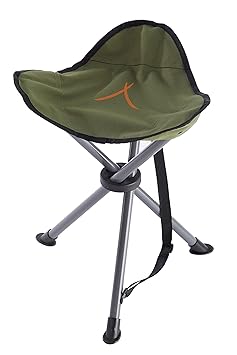 Grand Canyon Stahl 3-Bein-Hocker / Tripod, aus Stahl, faltbar, leicht und stabil, nur 760 g, für Camping, Outdoor, Konzerte, 