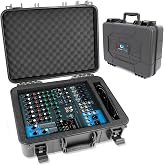 CASEMATIX DJ Mixer Case Compatible with Yamaha MG10XU, MG10, MG06 &ndash; Hard Shell Audio Mixer Carrying Case with Customizable Pre-Diced Foam Interior and Cable Storage