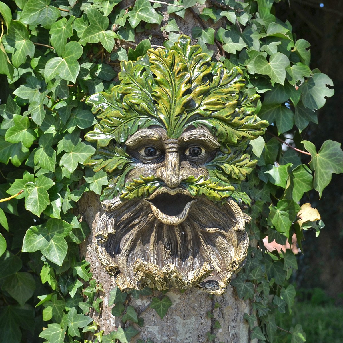 Fiesta Studios Treant Face Wall Plaque Bird Feeder House Greenman Garden Decorative Gift Decor. 31cm