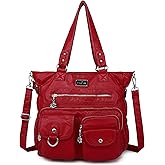 Angelkiss Purses Handbags for Women PU Tote Satchel Bags for Women Pockets Shoulder Bags… | PU, Bags, Pockets