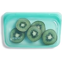 Stasher Platinum Silicone Food Grade Reusable Storage Bag, Aqua (Snack) | Reduce Single-Use Plastic | Cook, Store, Sous…
