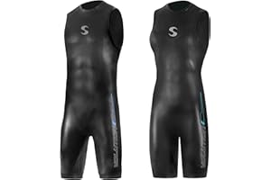 Synergy Triathlon Wetsuit 3/2mm - Volution Sleeveless Quick John Smoothskin Neoprene for Open Water Swimming