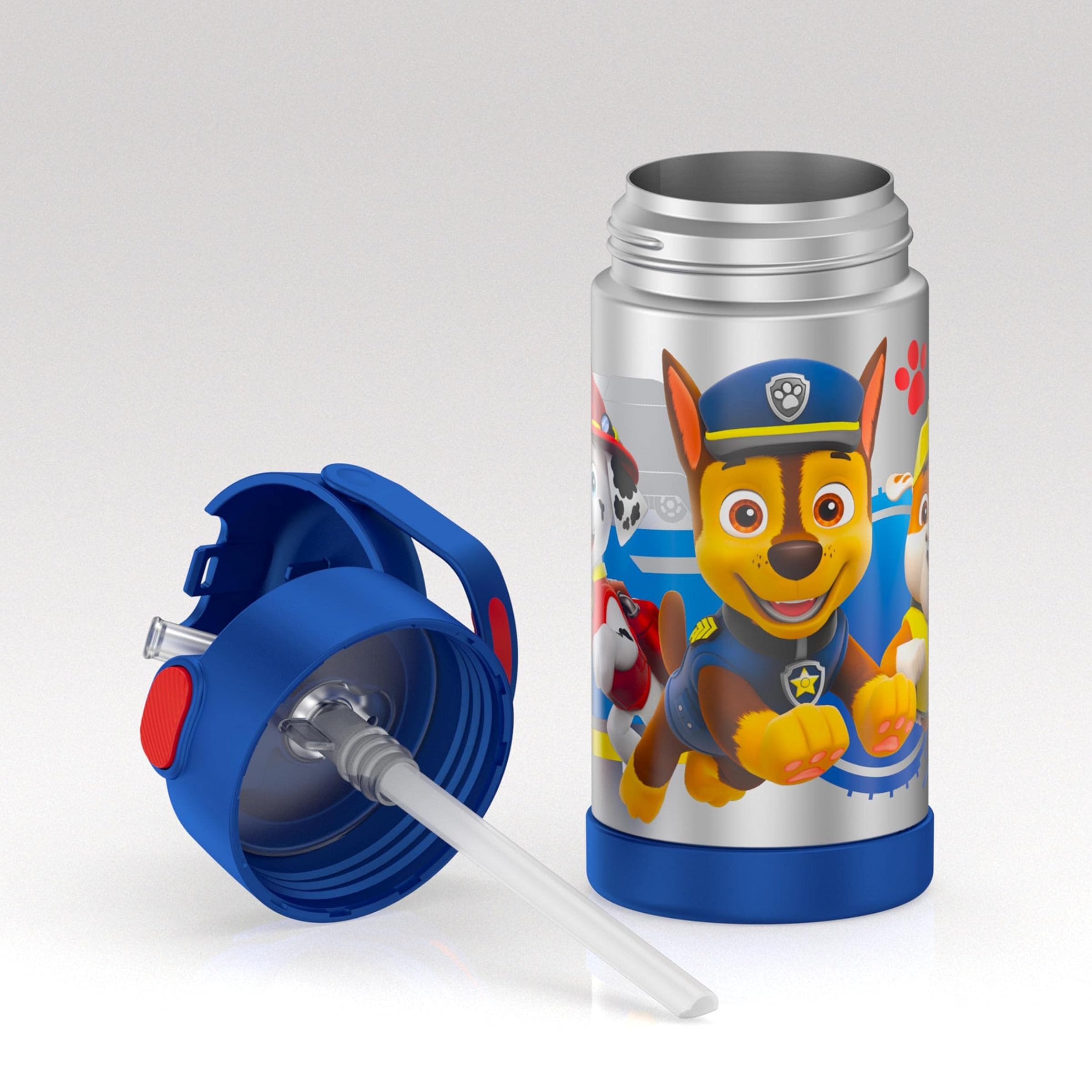 THERMOS FUNTAINER 12オンス ステンレススチール 真空断熱キッズストローボトル ブルー パウパトロール