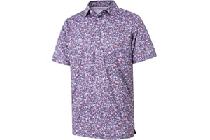 M MAELREG Men's Golf Polo Shirts Short Sleeve Striped Performance Moisture Wicking Dry Fit Golf Shirts for Men