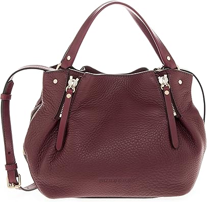 burberry small check detail leather tote bag