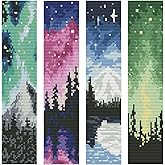 ZuoAnLF Cross Stitch Bookmark Kit 4PCS,DIY Bookmarks Cross Stitch Kits for Beginners,Stamped Embroidery Bookmark,14CT