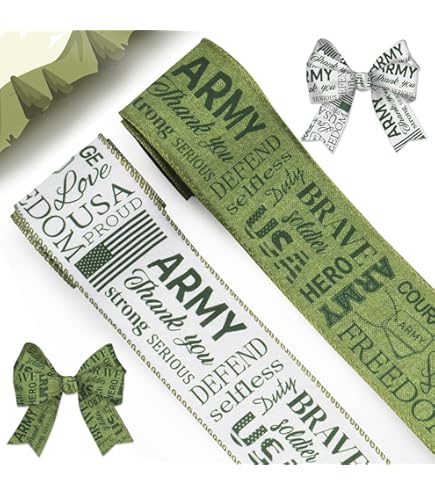 Craig Bachman 2.5 Inch United States Army Ribbon - Army Green Craft Floral Arrangement Gift Wrapping