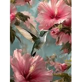 NZNANCHU Flower DIY Paint by Numbers for Adults,Bird Painting by Number Kits on Canvas,Color by Numbers for Beginner,Gifts Decor for Home Wall Room (Flower Bird)