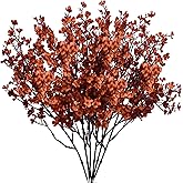 Mandy's Burnt Orange Artificial Baby’s Breath European Flowers 15 Bundles Silk Gypsophila with Bendable Stems for Valentine's Day and Easter Centerpiece Wedding Decor and Table Arrangements