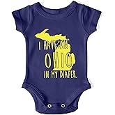 In My Diaper Ohio Funny Diaper Onesie - 100% Cotton USA Outfit - Funny Baby Gift